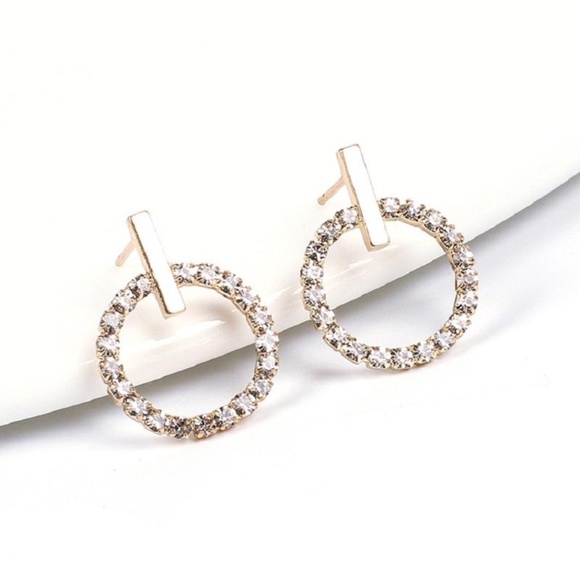 Jewelry - 3/$30 Rhinestone Circle Earrings